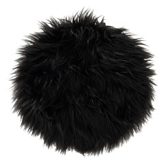 CHAIR CUSHION FAKE FUR BLACK 40 